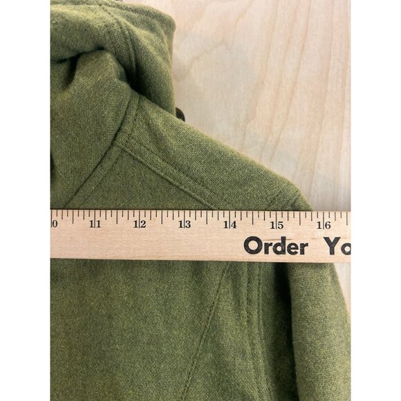 Patagonia Merino Wool Blend Hooded Jacket Reversible Green Gray Quilted Size M - Picture 4 of 16